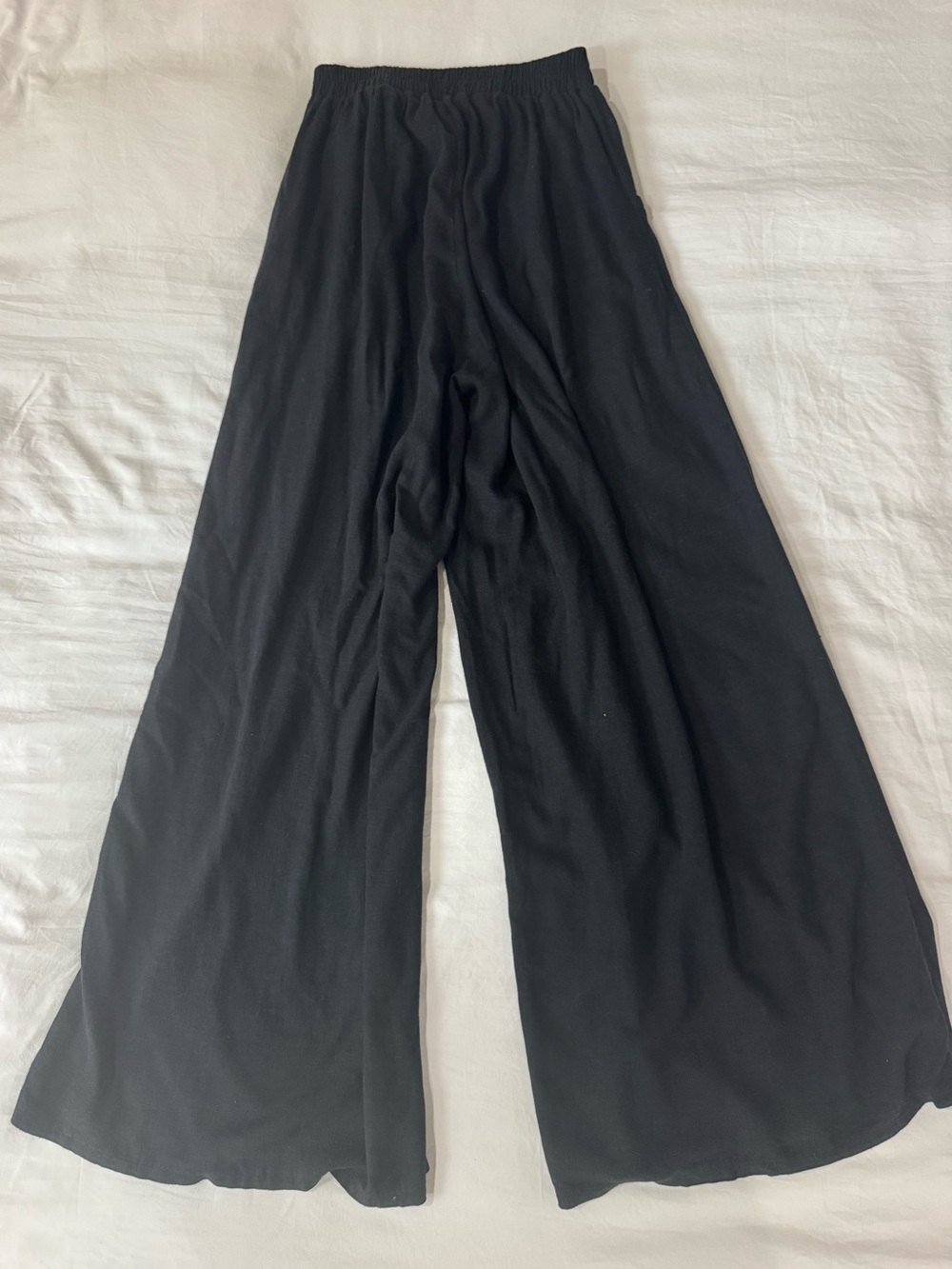 Zenana Black Wide Leg Palazzo Pants Pull On Elastic Waist Pockets S - Picture 5 of 10